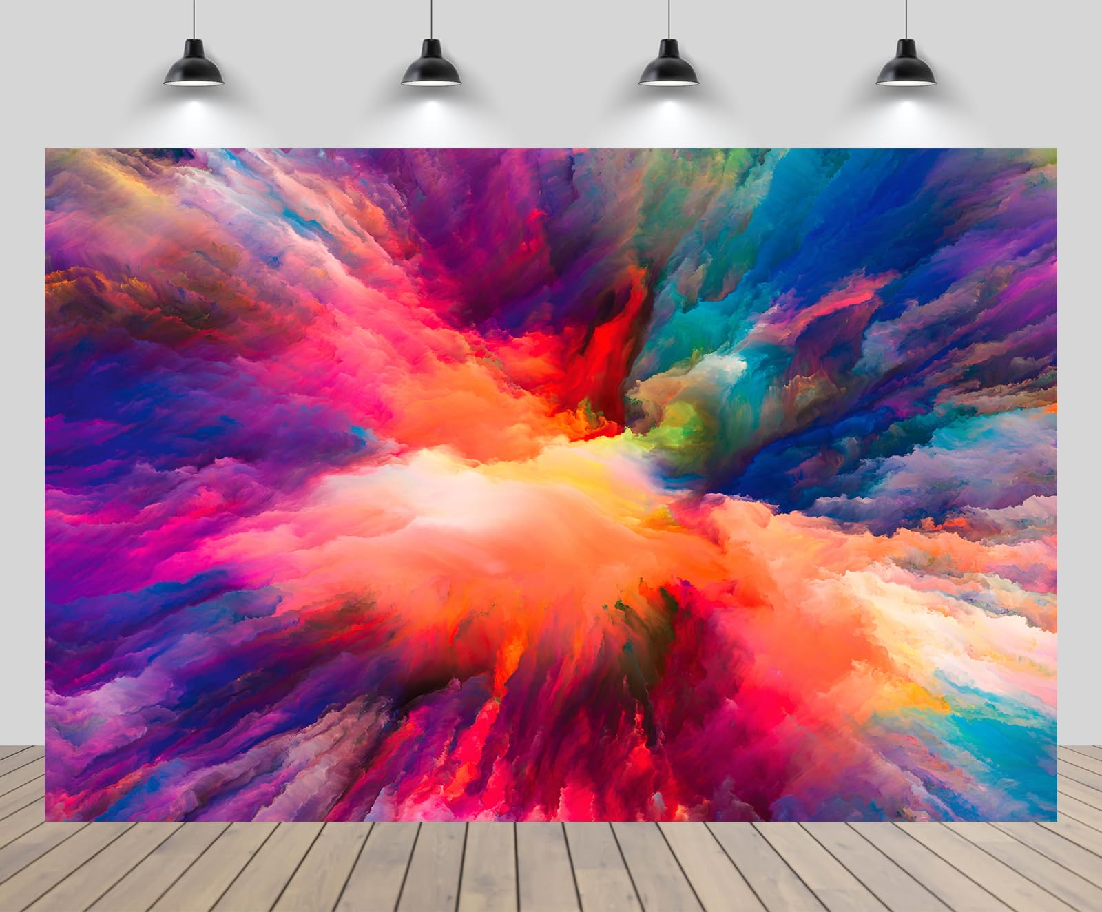 chnywork 20x10ft Color Splash Backdrop Abstract Colorful Powder Explosion Art Painting Background for Art Party Holi Festival Backdrop Room Decor