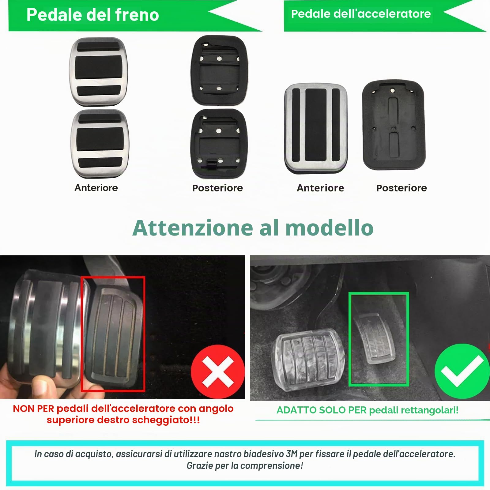 GAFAT Compatibile con Opel Corsa F/Astra L/Mokka B/Grandland X 2020-2025 2026 Pedali per Gas e Freni, Copertura Pedali (Trasmissione Automatica)