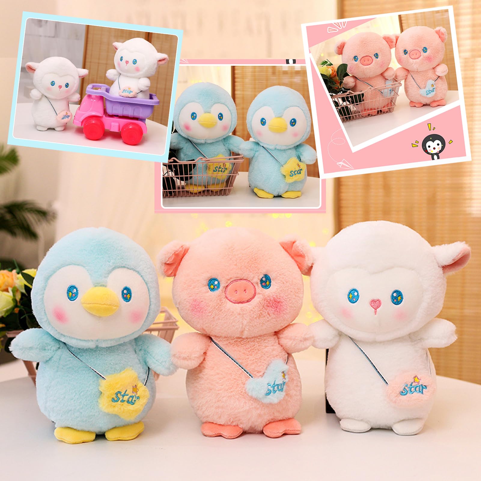 Amazon.co.jp: 豚のぬいぐるみ かわいいピンクの豚のぬいぐるみ ソフト