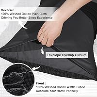 Vista 431 de PHF Fundas de almohada 100% algodón con tejido de gofre de 24 x 24 pulgadas, paquete de 2 fundas cuadradas para decoración elegante del hogar, sin