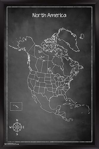 Miniatura 1 de Trends International Póster de pared de tiza mapa de América del Norte, 22,375 x 34