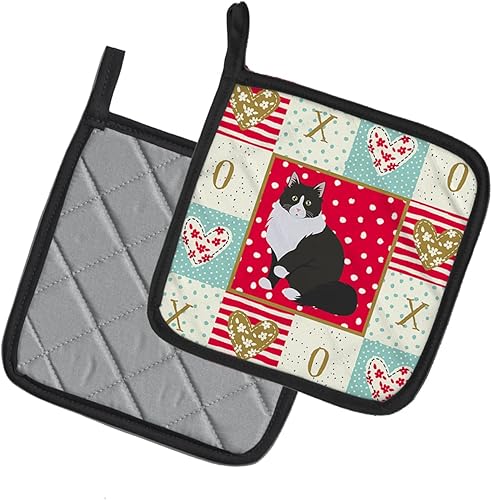 Miniatura 2 de Caroline's Treasures CK5788PTHD Siberian Forest Cat Love Pair of Pot Holders Kitchen Heat Resistant Pot Holders Sets Oven Hot Pads for Cooking