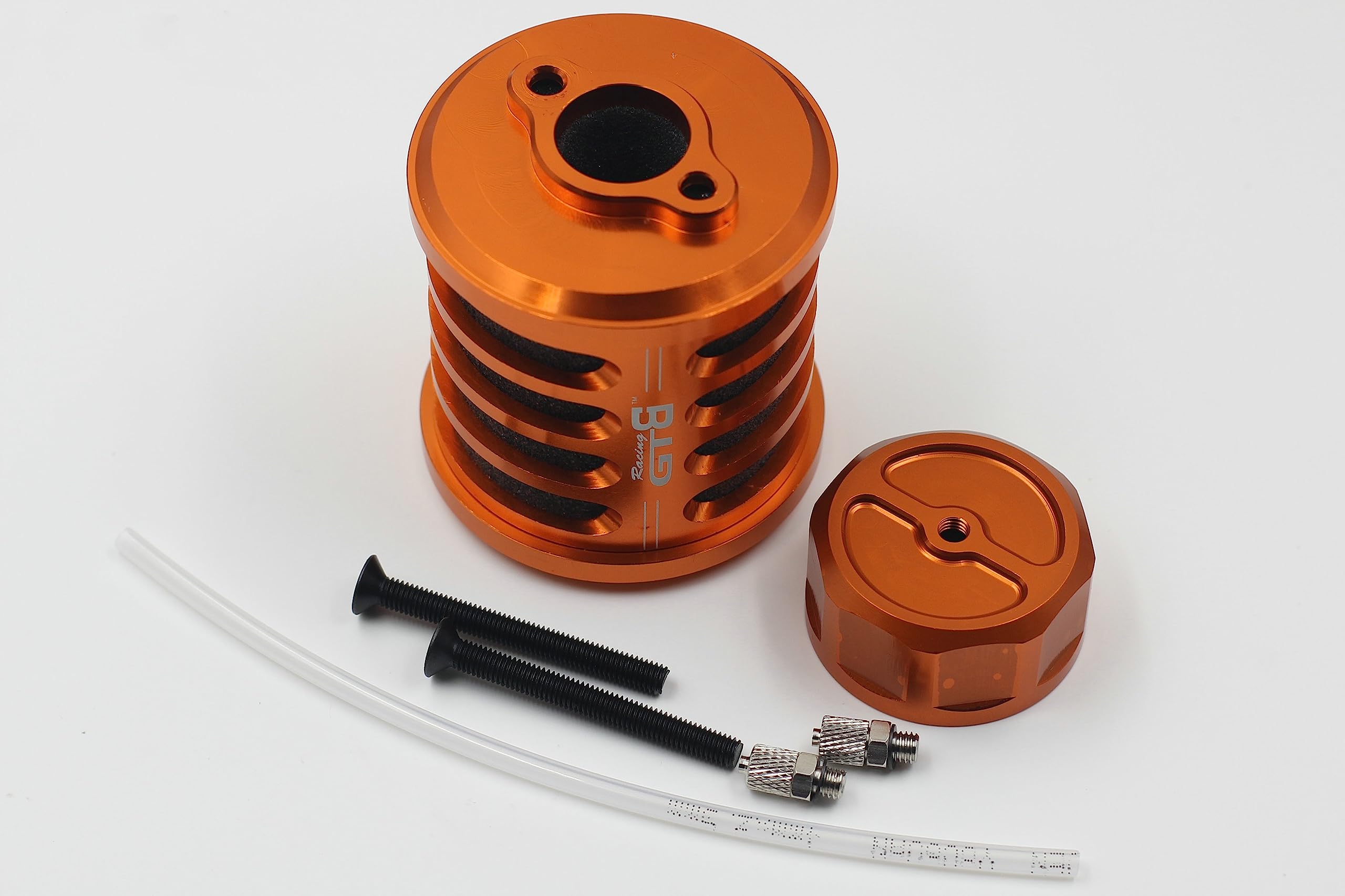 GTBRacing Metal CNC Aluminum Air Filter for 1/5 RC Car HPI KM Rovan Baja 5b ss 5t 5sc (Orange)