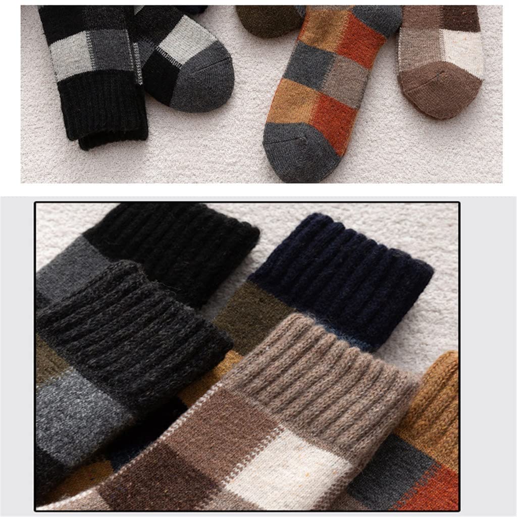 Hombres de Invierno Super más Grueso de Lana cálida Retro frío Calcetines Casuales de Cachemira Calcetines de Nieve Tamaño Masculino 38-45 (Color: 5 Tamaño Mixto: 38-45)