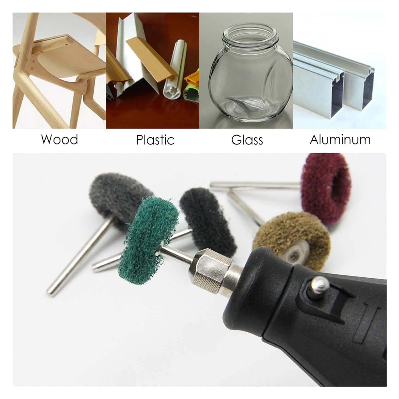 5 Pz 3mm Mandrino Rigido Abrasivo Nylon Tazza Spazzola Strumento Di - Foto 4