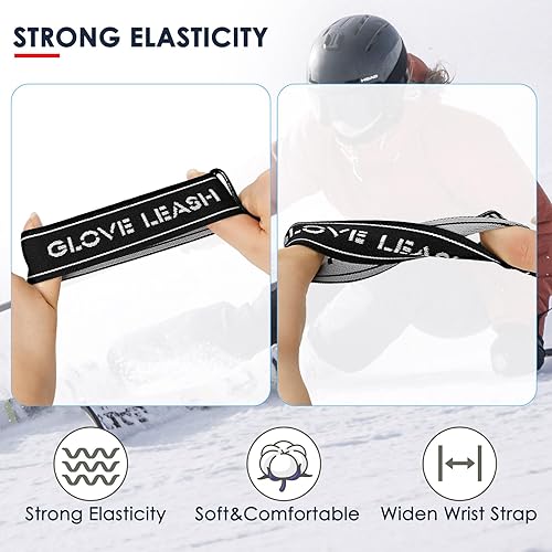 Miniatura 6 de Correa de seguridad para guantes deportivos, guantes de esquí, correa elástica para muñeca, accesorios perfectos de montañismo y esquí para colgar