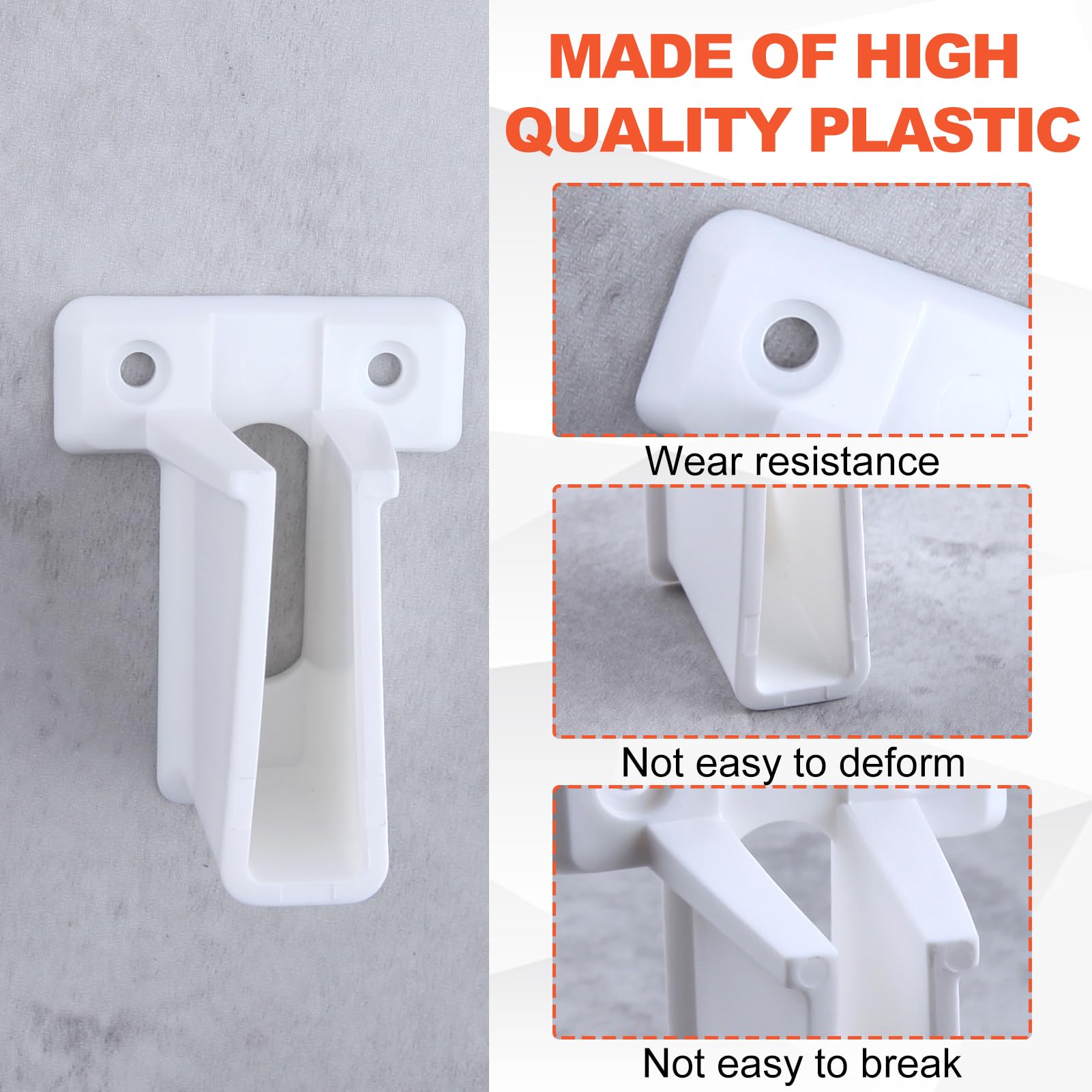 GOLD DEER 6 Pack Wire Shelf End Bracket with Fasteners Wire Shelf Clips Closet Shelf Brackets White Plastic Wall Mount Closet Shelves Brackets for Shelves Closet Wall Mount Brackets for Shelv - Image 3