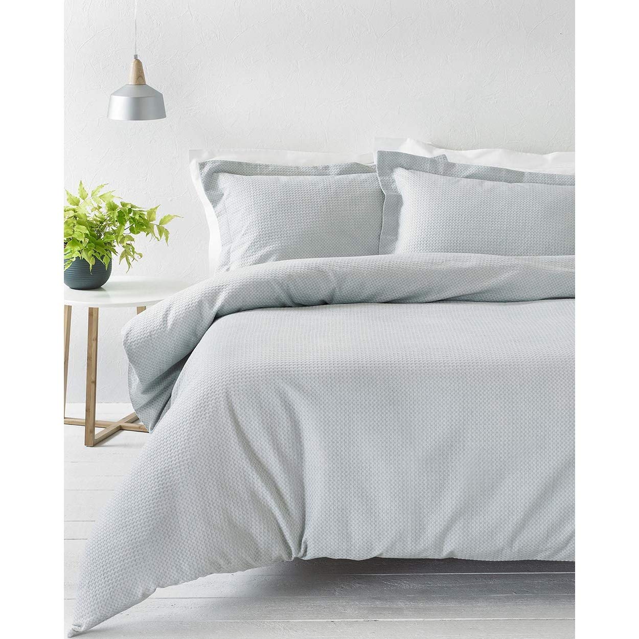 Yard Living Yard King Size Silver Waffle Duvet Set