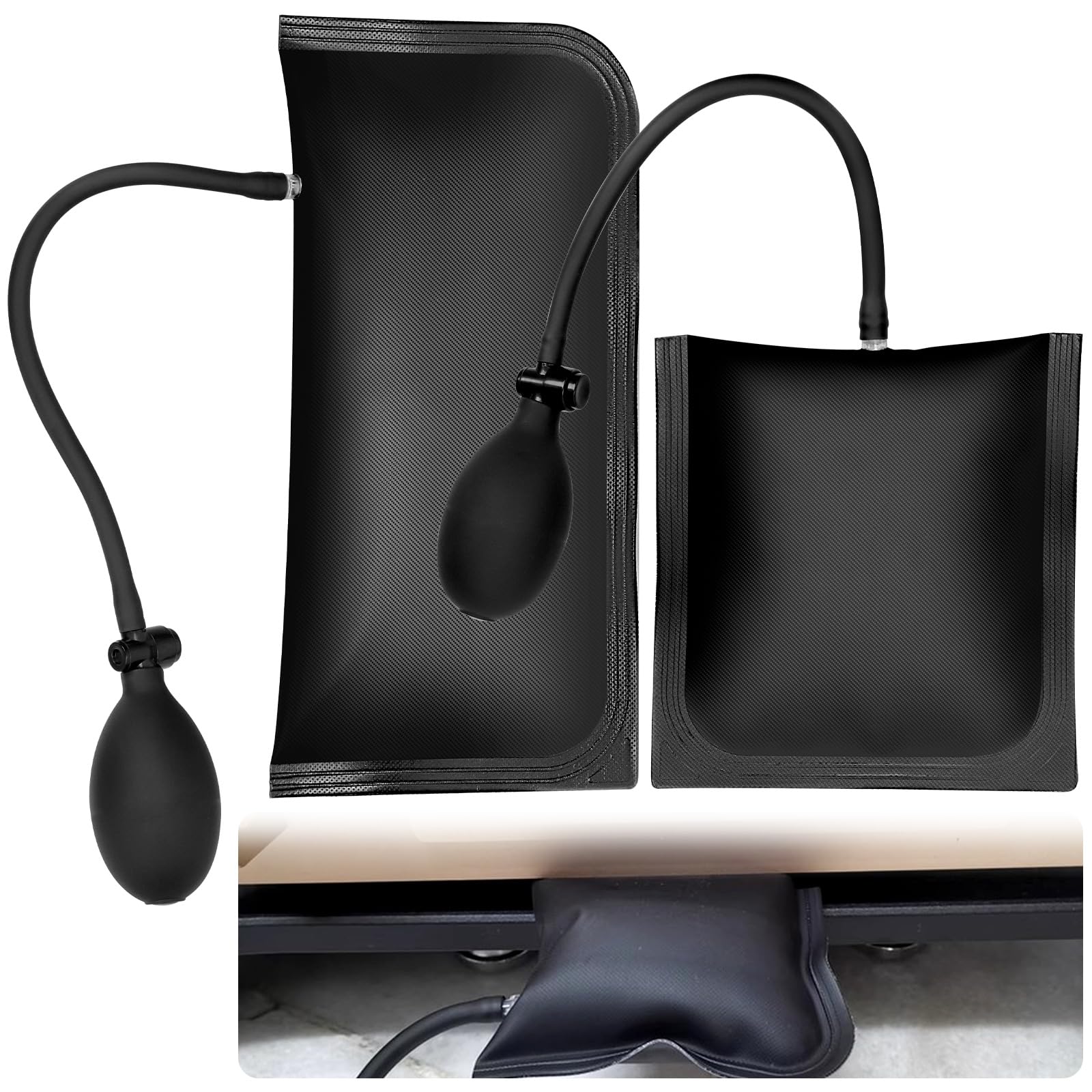 Tanstic 2 Stück Montagekissen Luftkissen Luftkeil Tasche Pumpe Hebekissen Commercial Grade Luftkeil Tasche professionelle Nivellierung Kit & Alignment Tool aufblasbare Shim Tasche (220LB Rating)