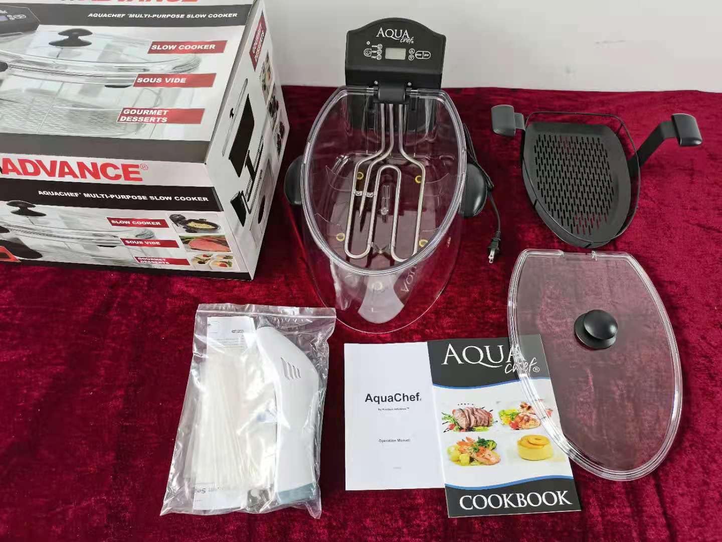 Sous Vide Cooker machine water oven slow cooker by AquaChef,Capacity 8L, 120V-60Hz-1200W, Clarity, Digital LED+ Fresh Vacuum Sealer ， Whole set