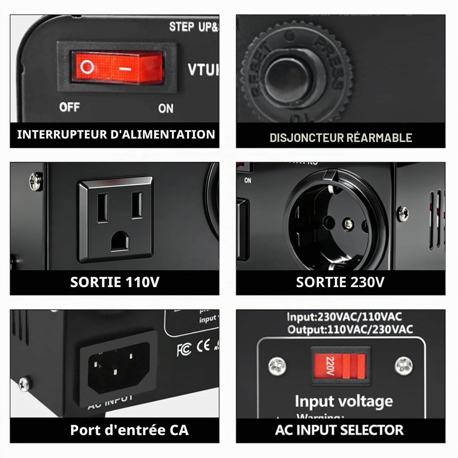 Cantonape Transformateur avec noyau toroïdal, stabilisateur de tension automatique, CA 110V 220V 500W