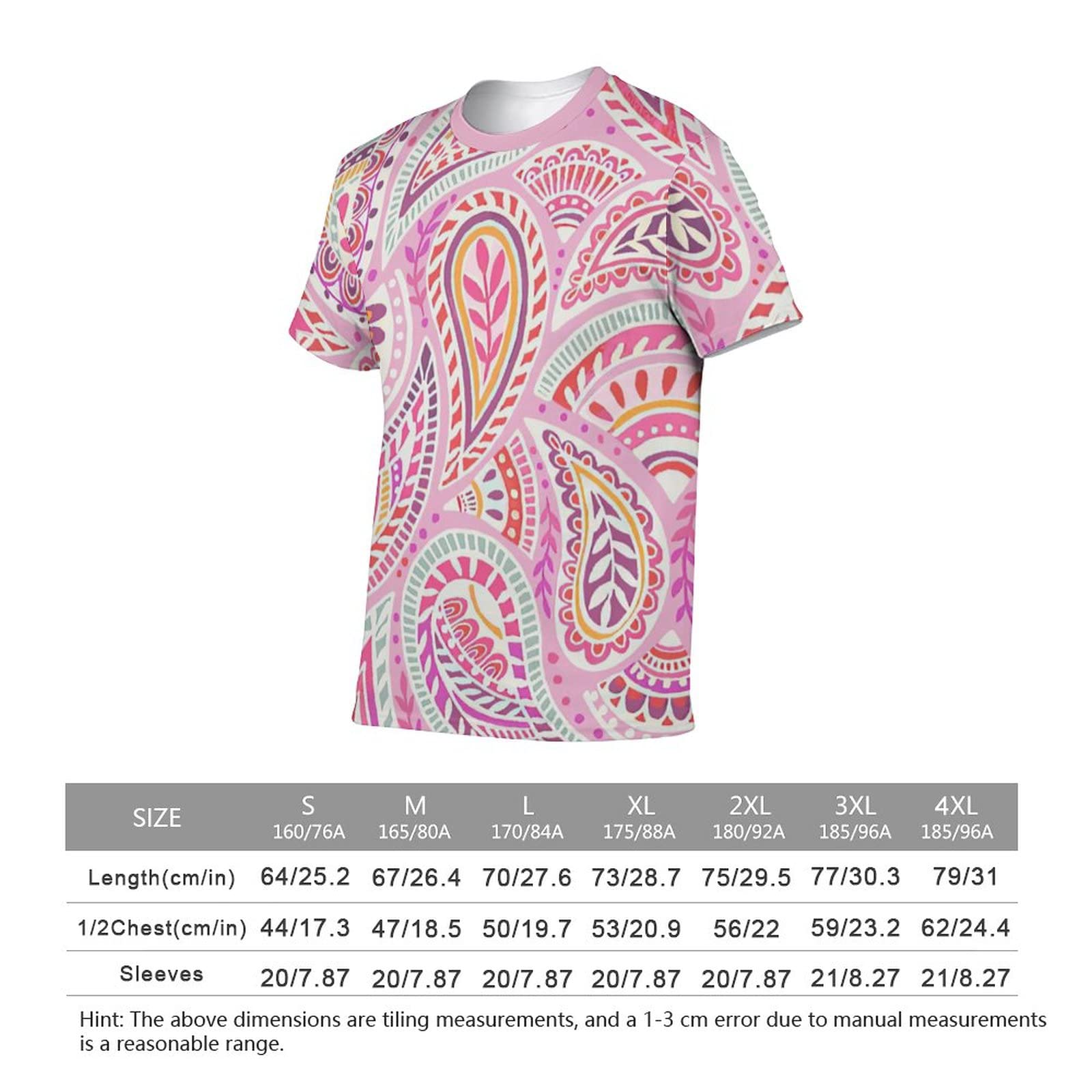 Amazon.co.jp: ペイズリー柄 半袖Tシャツ 可愛い ラウンドネックティー 