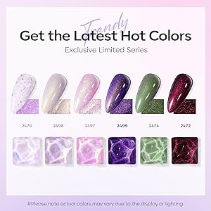 modelones Gel Nail Polish Set - 6 Colors Chameleon Aurora Shimmer Glitter Gel Polish Kit Pink Purple Green Burgundy Gel Polish All Seasons Soak Off LED Nail Lamp Nail Art Gel Kit DIY Salon Gift