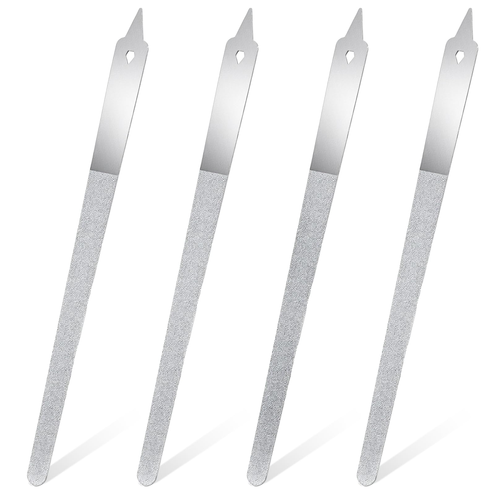 4 PCS Diamond Deb Nail File, 6-inch, Stainless Steel Metal