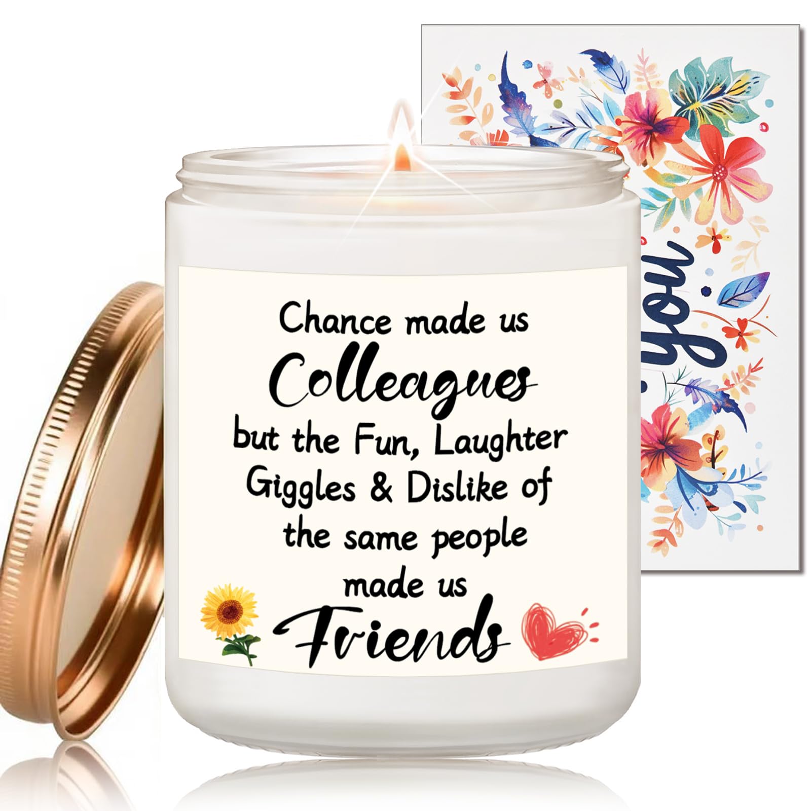 Leaving Gifts for Colleagues Women Men, Lemon & Levender Scented Candle