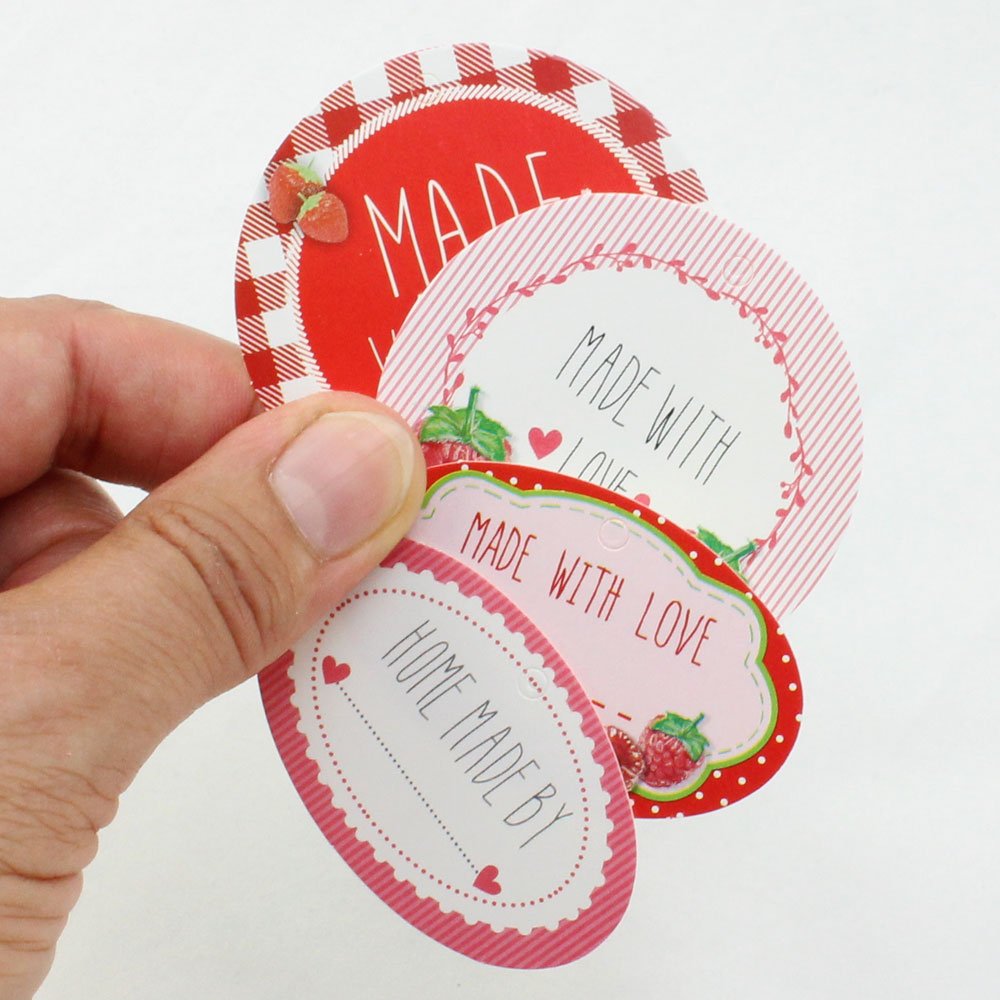 60 Etichette Regalo Com-four Con Nastro - Decorazioni Per Bomboniere E Barattoli