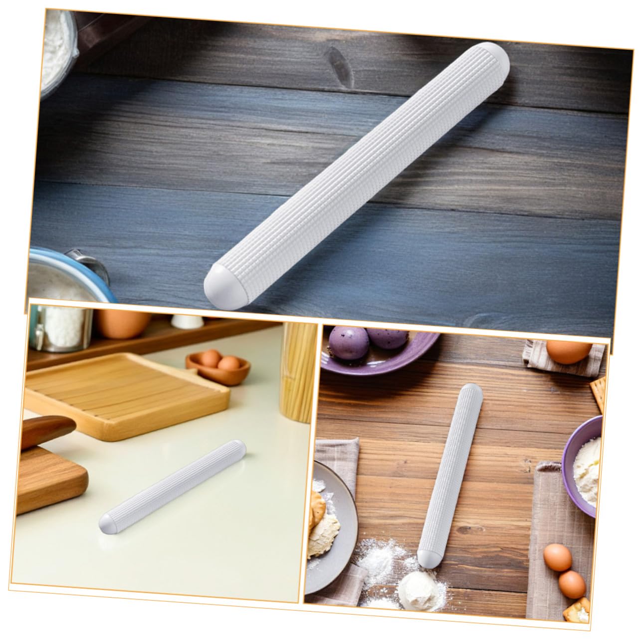 6 Piezas Rodillo de Fondant con Puntos Elevados Antiadherente Rodillo de Plástico Ligero para Masa de Pan Pizza Pasta y Empanadillas Agarre Ergonómico Cómodo para Cocina y