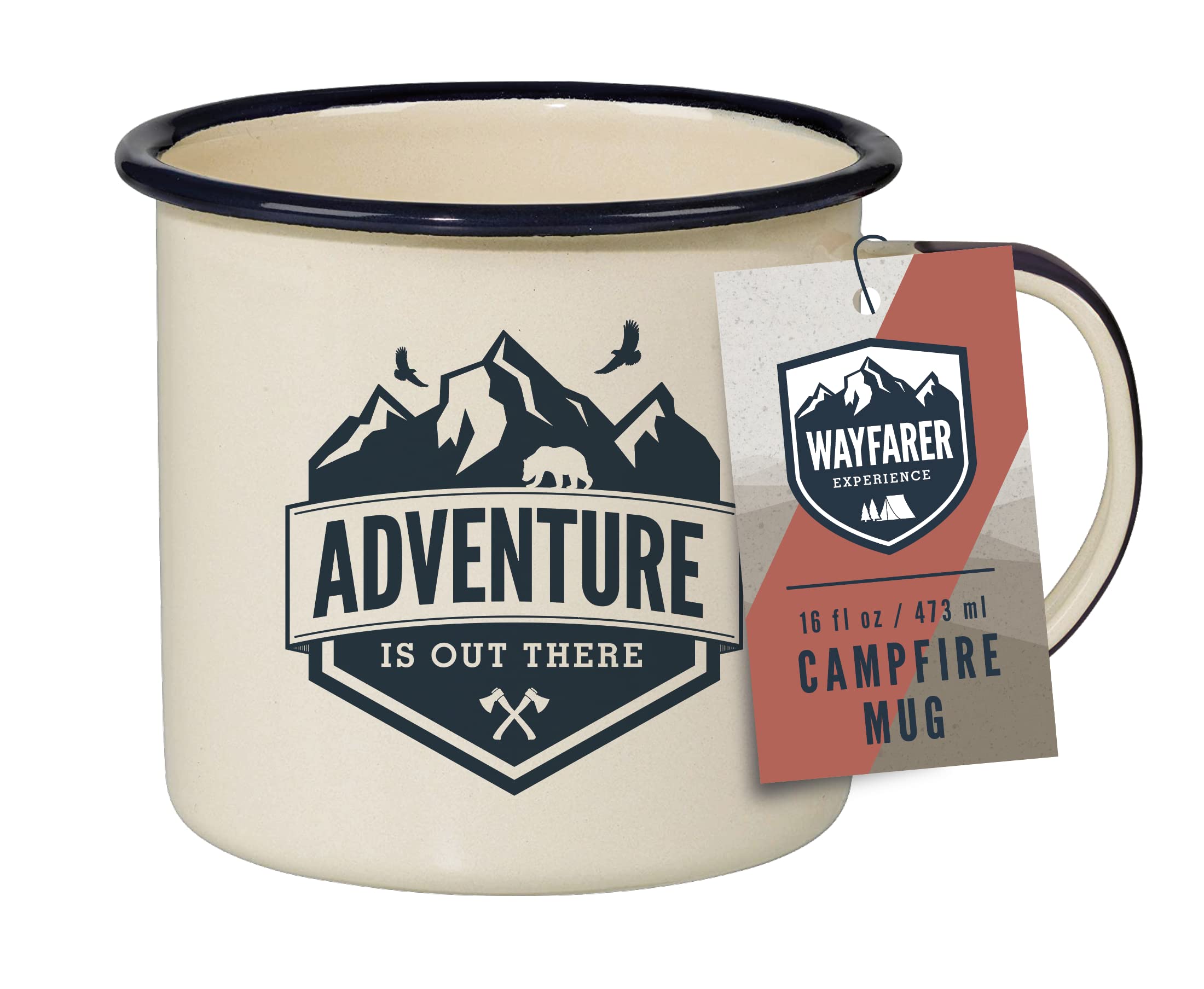 Fizz Creations Wayfarer's Campfire Enamel Mug - 473ml - Cream