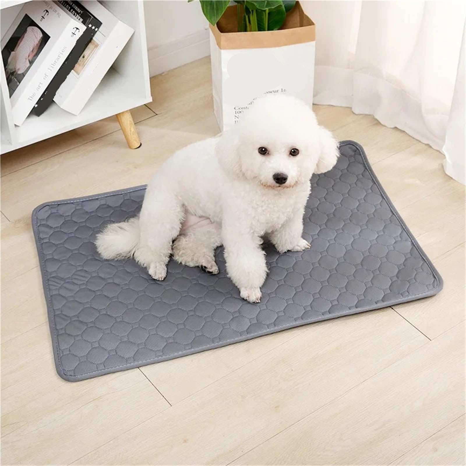 Couverture absorbante réutilisable pour chien - Tapis d'apprentissage lavable pour animal domestique - Tapis d'urine pour animal domestique (gris, XL)