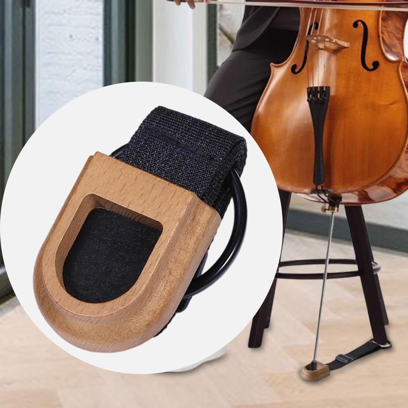 Ancrage de Pique de Violoncelle Réglable et Antidérapant, Sangle D'arrêt pour Violoncelliste