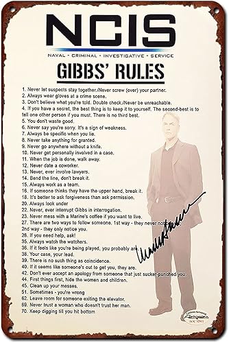 Cartel de metal de lata de Gibbs Rules Retro Poster Cafe Bar Sala de estar Baño Cocina Arte Hogar Decoración de Pared Placa Regalo 8x12 pulgadas