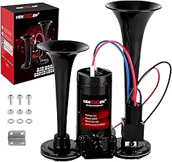 Buzina de ar para caminhões, buzina de trem super alta de 150 dB, com compressor de ar multifuncional de 12 V, buzina de carro, ajuste universal para qualquer SUV de 12 V, caminhões, caminhões