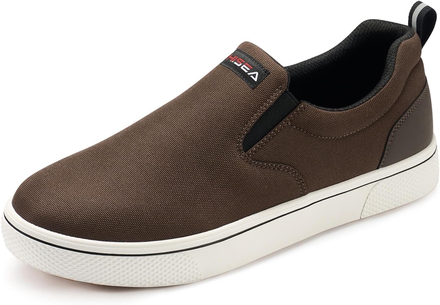 HISEA Men's Deck Shoes, Waterproof Rain Boots Slip-On Canvas Loafers, Fashion Sneaker Low Top Casual Work Shoes with Non-Slip Rubber Sole for Fishing Gardening Commuting Kitchen and Yard Work