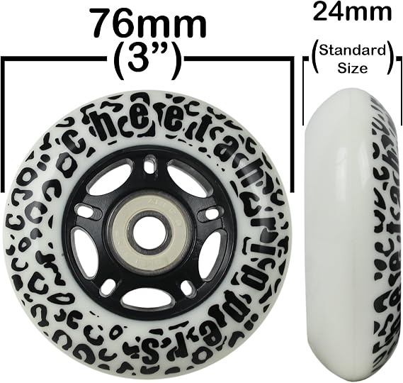 WHITE CHEETAH Wheels for RIPSTICK ripstik wave board ABEC 9 76MM 89A OUTDOOR Model: DECK