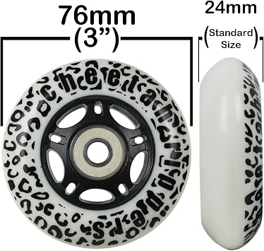 WHITE CHEETAH Wheels for RIPSTICK ripstik wave board ABEC 9 76MM 89A OUTDOOR Model: DECK