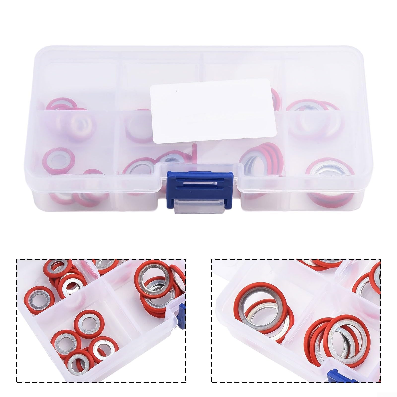 Set guarnizioni compressore aria condizionata auto 30 pezzi kit tenuta 3 misure rosso resistenti temperatura