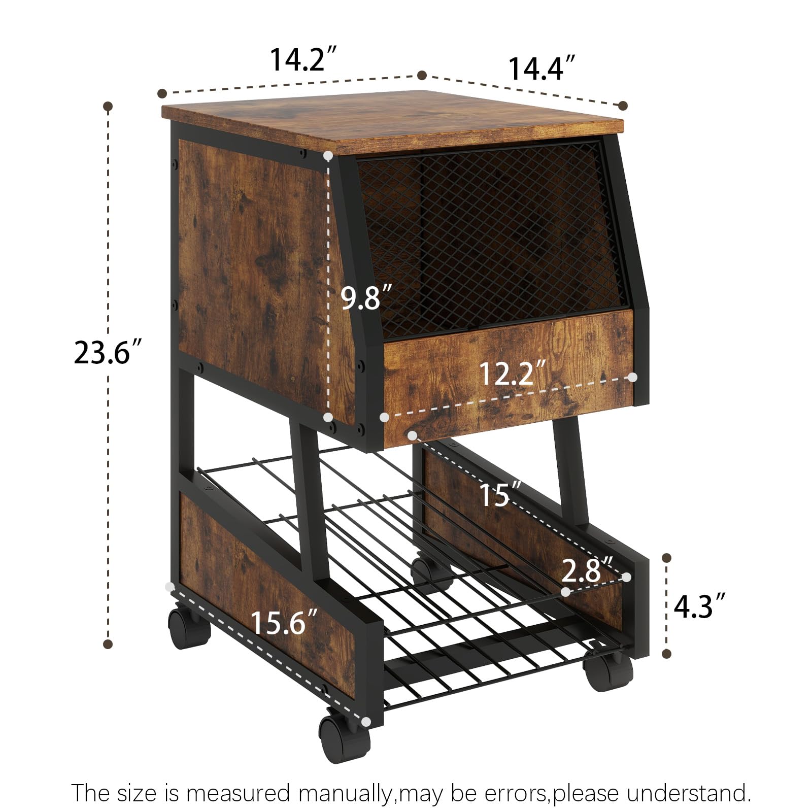 Soporte compacto para refrigerador con almacenamiento de bebidas y ruedas, mesa refrigeradora personal para refrigerador, mini soporte para refrigerador, carrito pequeño para dormitorio, hogar, 2