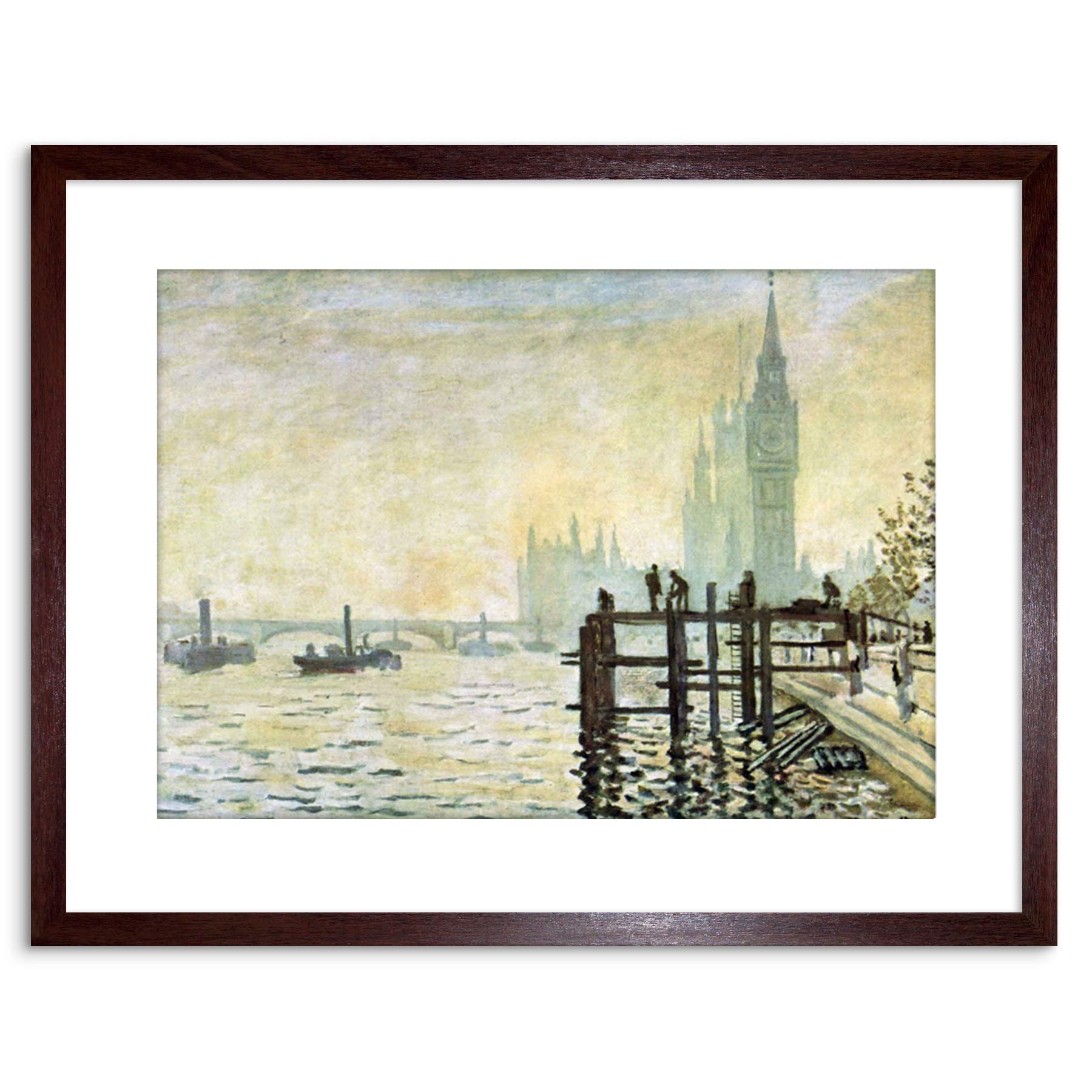 Wee Blue Coo Painting Monet Westminster Bridge London Framed Wall Art Print