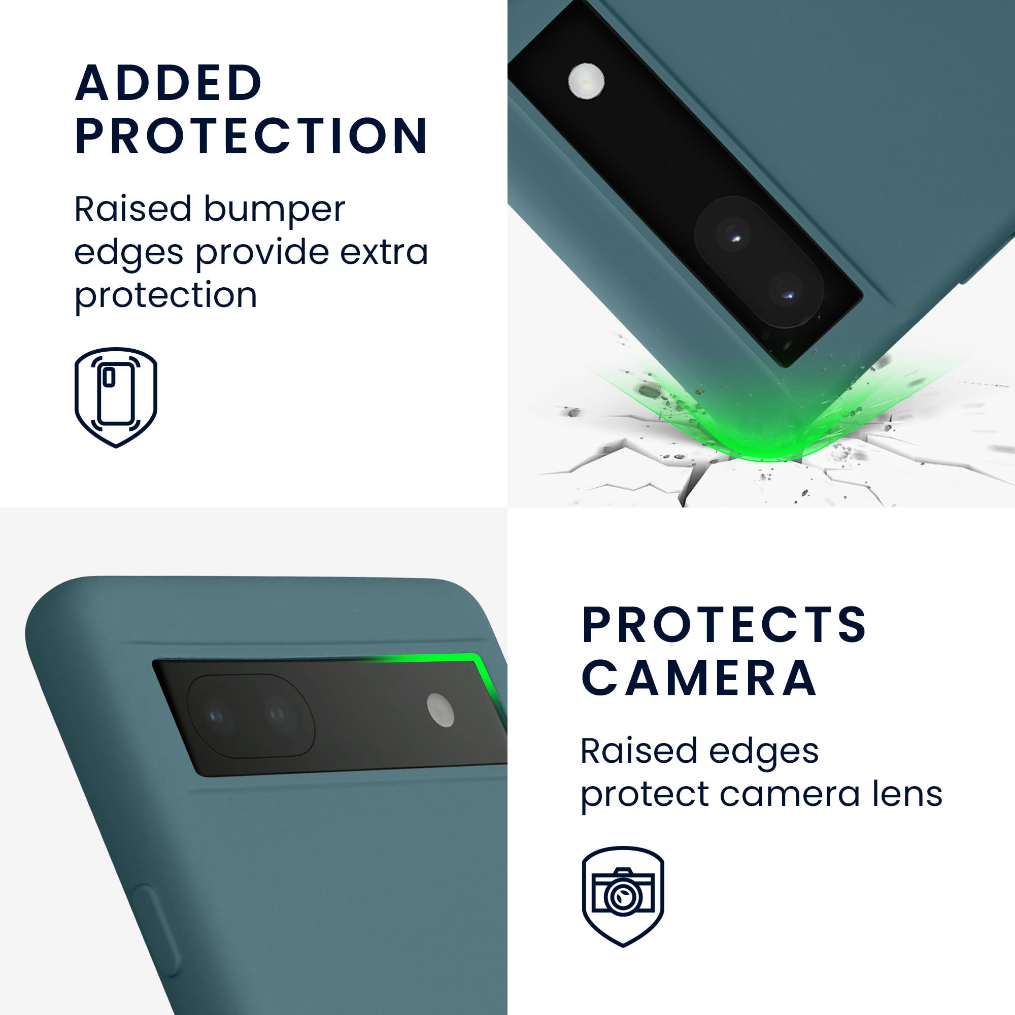 kwmobile Case Compatible with Google Pixel 6a Case - Slim Protective TPU Silicone Phone Cover - Arctic Night - Image 3