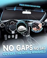 Vista 176 de Parasol de parabrisas de ajuste personalizado para Nissan Titan 2017-2024, bloquea los rayos UV y el calor, parasol de ventana delantera, fácil