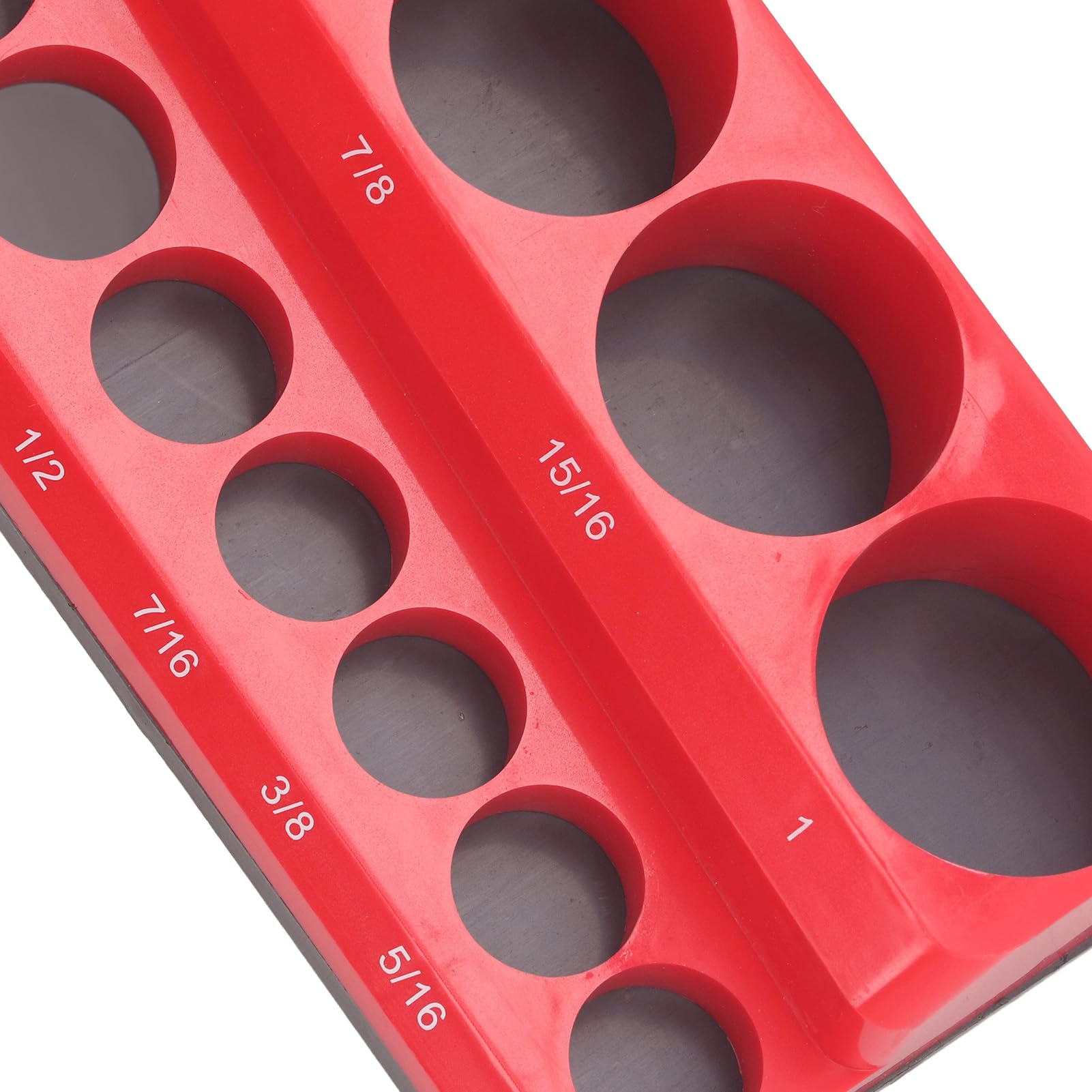 Organizzatore Portaprese Magnetico 3 Pezzi con Vassoio Portaoggetti, Bussole in Plastica 1/4 3/8 1/2 Pollice, Set 68 Pezzi per Cassetta Attrezzi - Grande Capacità
