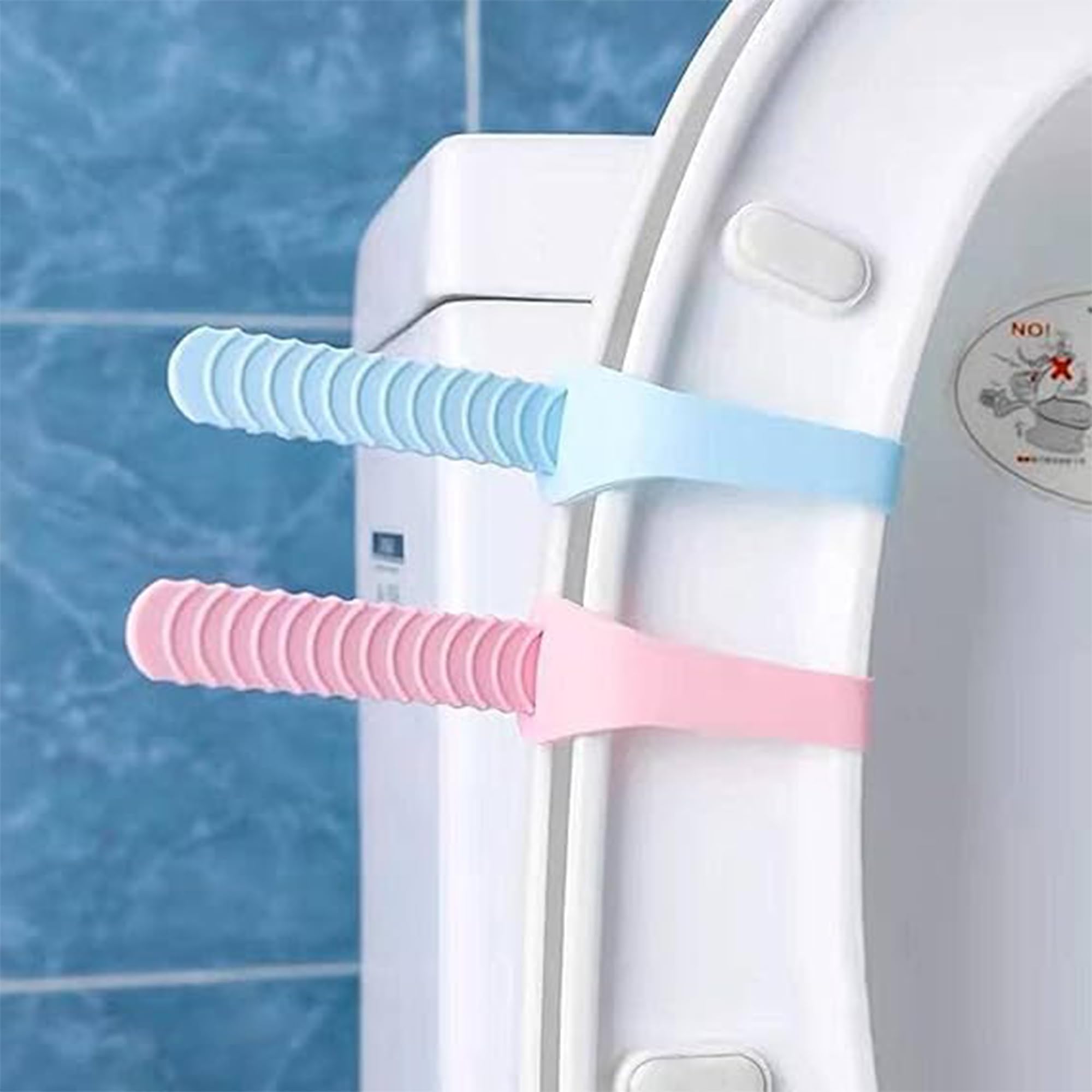 CURATED CART Silicone Toilet Seat Cover Lifter | Self-Adhesive Toilet Seat Holder with Double Tape | Toilet Cover Support Tools Bathroom Accessories Maintain Hand Hygiene (Pack of 4)-image-8