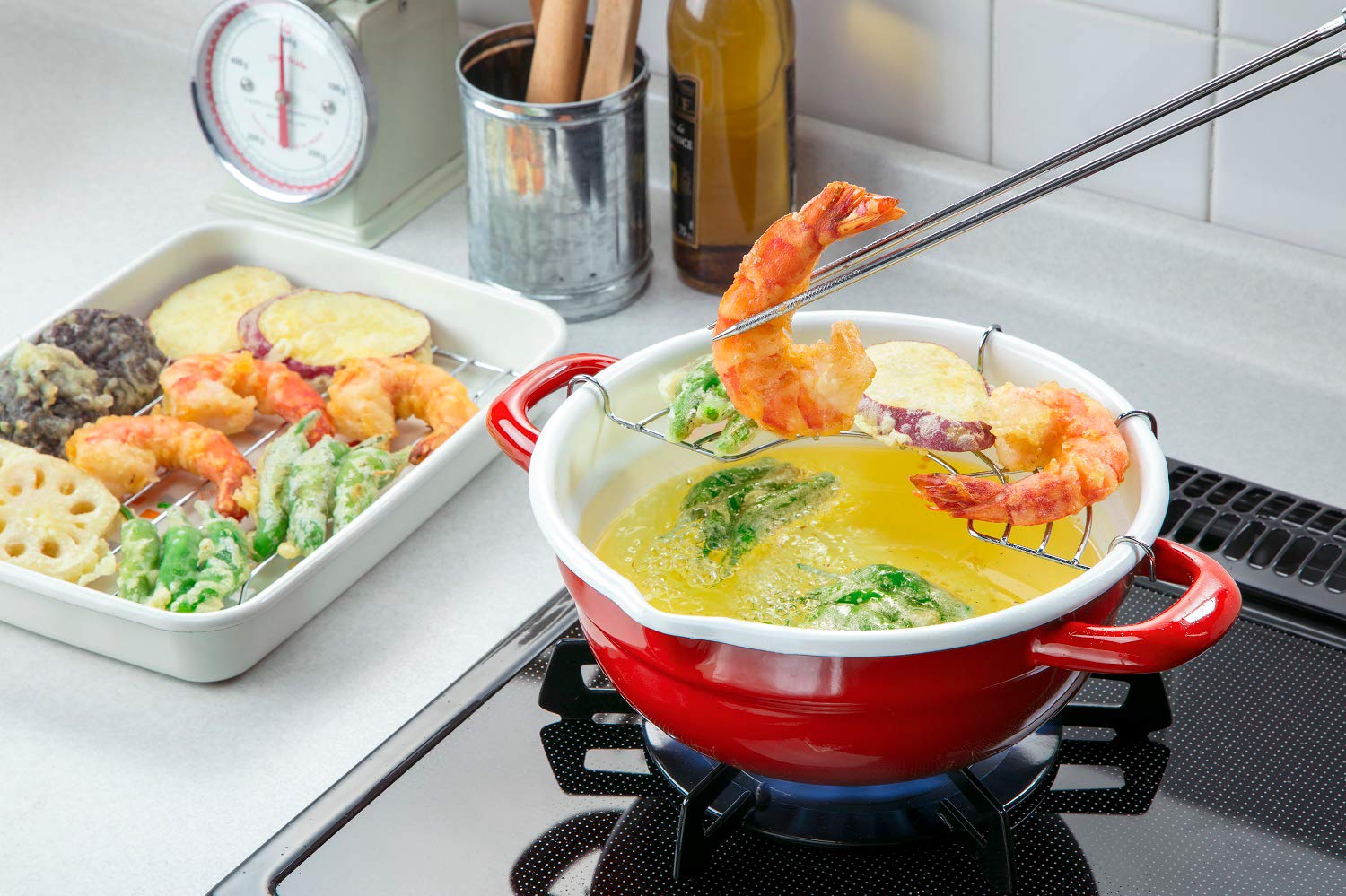 Amazon｜高木金属 天ぷら鍋 フォンデュ鍋 フライ鍋 ホーロー IH対応