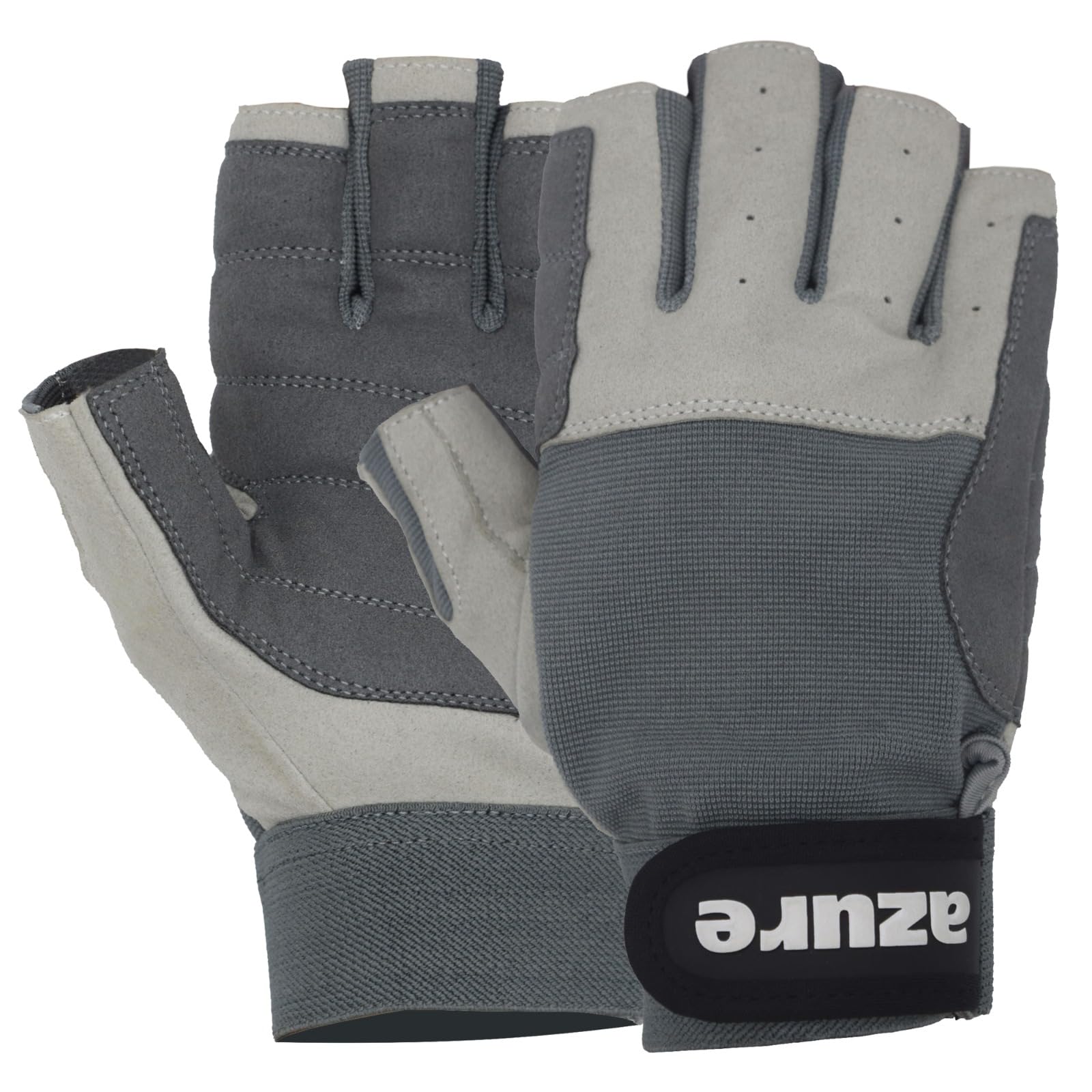 Azure Premium Quality Strong AMARA Grey Sailing Enforced Palm Breathable Best Gloves Skiing Riding Running Hiking Fishing Sailing Indoor-Outdoor C/F XSmall-Xlarge (XXL)