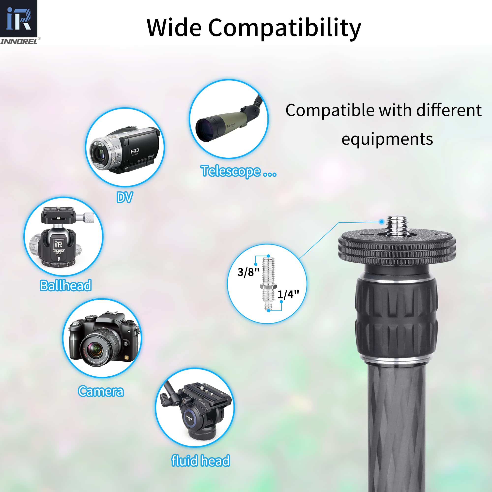 INNOREL ER222C Rallonge universelle pour trépied en fibre de carbone INNOREL ER222C Rallonge universelle pour trépied en fibre de carbone