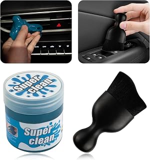 OFBAND Car Interior Detail Kit with 1 x Car Cleaning Gel + 1 x Car Detail Brush, Car Cleaning Accessories for Dust Removal, Interior Car Cleaning Kit for Dashboard, Keyboard, Air Vent