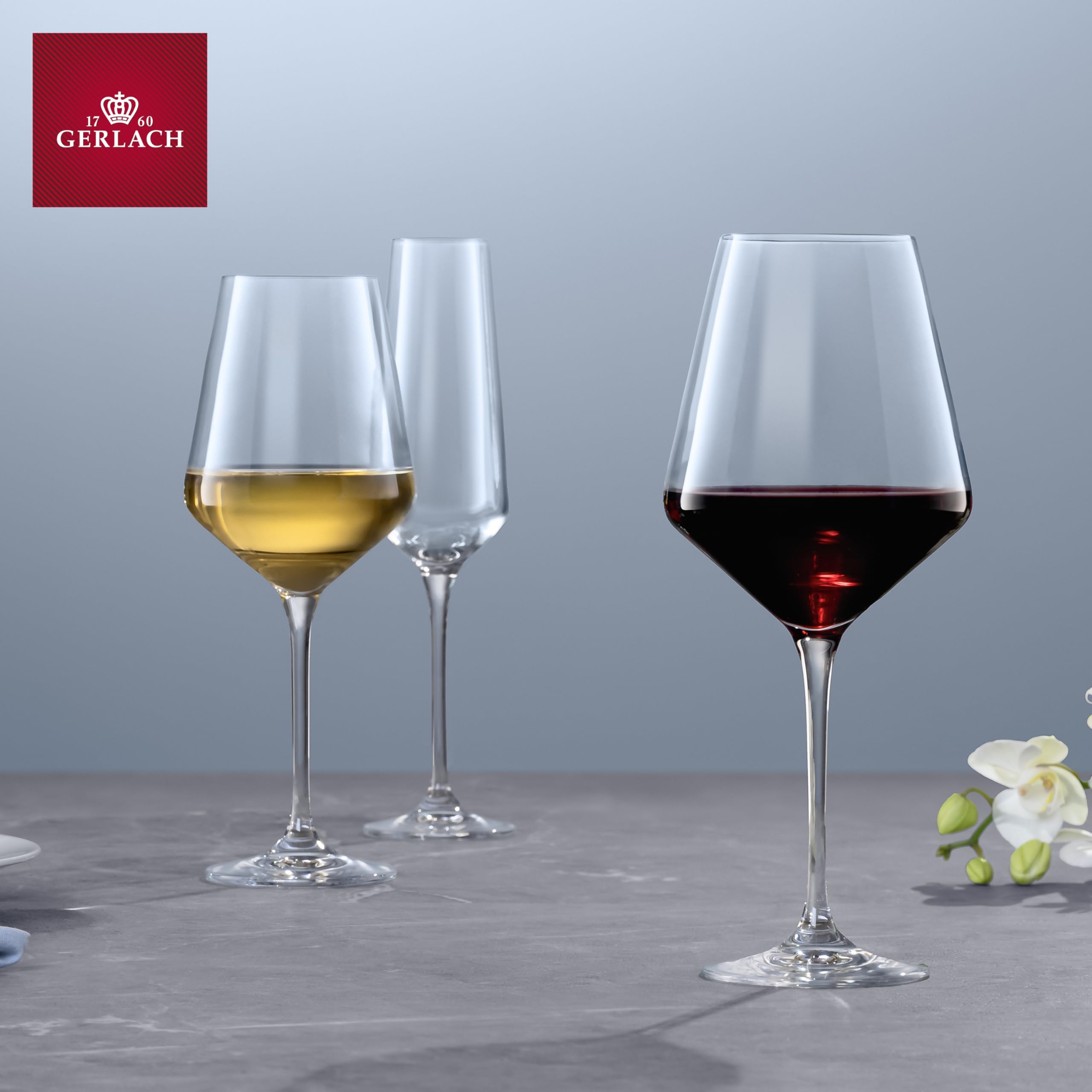 Gerlach 1760 Zestaw 6 Kieliszków do Czerwonego Wina Modern Przezroczyste 550 ml do Mycia w Zmywarce