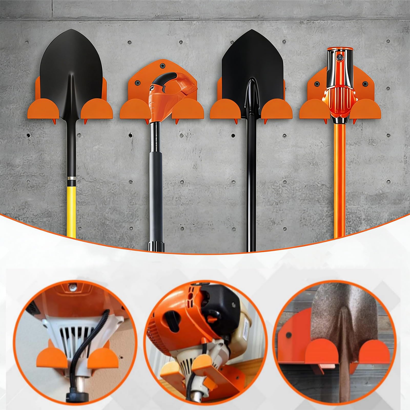 2 Pezzi Supporto per Decespugliatore,Staffa da Muro Per Decespugliatore,Supporto da Parete per Decespugliatore,Ganci Appesi a Trimmer, Attrezzi da Giardino, Decespugliatore da Garage