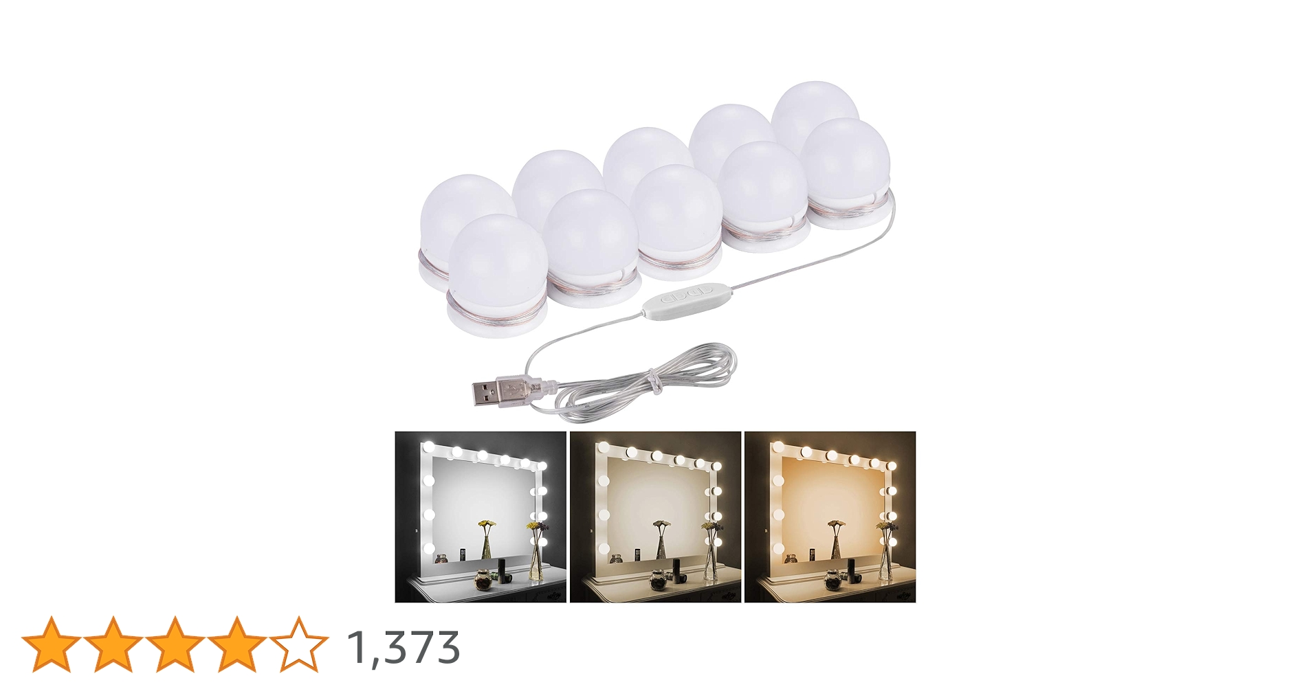 ⭐︎値下げ⭐︎【美品】女優ミラー　LED電球　充電付き　明るさ調節可能 Amazon.co.jp: tekstap ライト付きミラー、3色モード 明るさ調節