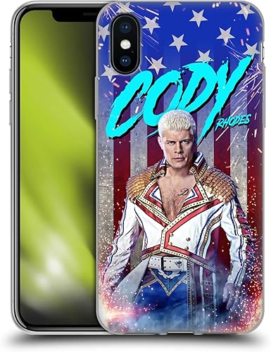 Miniatura 53 de Head Case Designs Funda de gel suave con licencia oficial de la WWE American Nightmare Flag Cody Rhodes Graphics compatible con Apple iPhone 7
