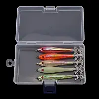 5 peças Iscas de pesca de anzol de lula, iscas de camarão, camarão, anzóis de lula de aço inoxidável para polvo, choco, água salgada