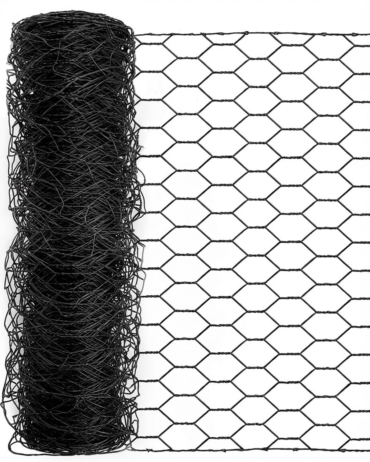 Photo 1 of Vensovo Black PVC Coated Chicken Wire, 72in x 150ft Poultry Netting Roll, 1 inch Hex Mesh Garden Fence for Chicken Coop, Rabbit Pen, Yard