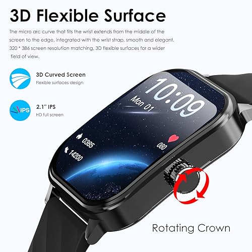 Miniatura 2 de YYKY Relojes inteligentes para hombres y mujeres con llamada Bluetooth, rastreador de actividad física con frecuencia cardíaca, monitor de sueño,