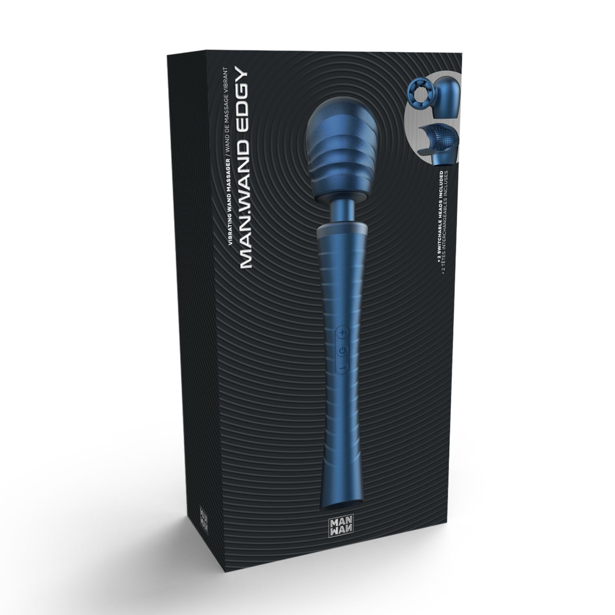 Manwan Man.Wand EDGY Vibratore Massaggiatore Ultra Potente Uomo & Donna, Sextoy Waterproof con Testa Flessibile, 5 Modalità e Intensità Crescente, Mini Massaggiatore Elettrico