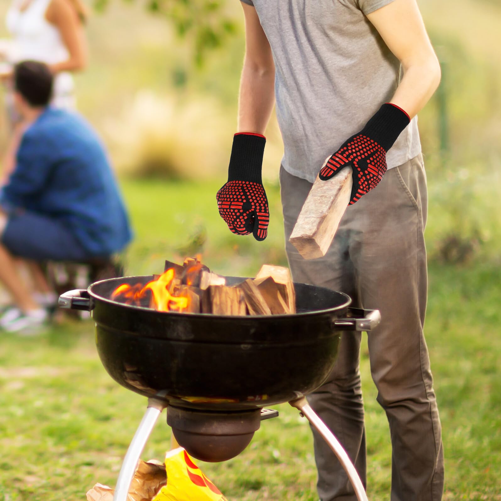 Guantes Aislamiento Térmico para Cocinar Asar y Hornear Guantes de Cocina Resistentes al Calor para Barbacoa y Uso el Horno
