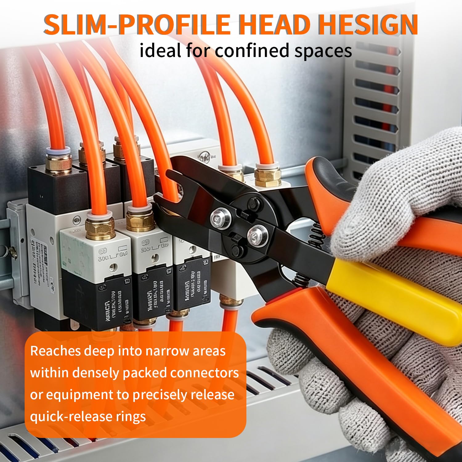 Pince à Déconnecter Rapide pour Raccords Raccord Pneumatique 6/8 mm | Outils de Déconnexion de Tuyau d'Air à Insertion Structure à Levier Économe en Effort Idéale pour les Espaces Étroits